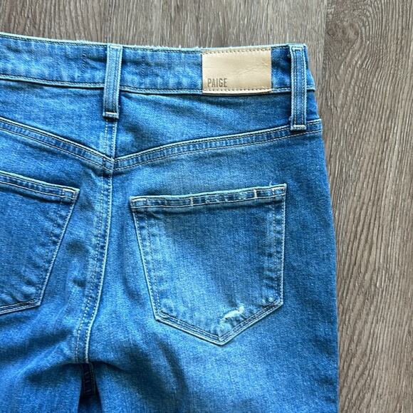 PAIGE Sarah Straight Ankle Jeans Art Piece Distressed Wash Size 25 - Picture 7 of 8